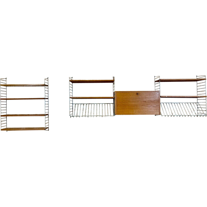 Vintage oakwood shelf module by Kajsa and Nils "Nisse" Strinning, Sweden 1960-1970s