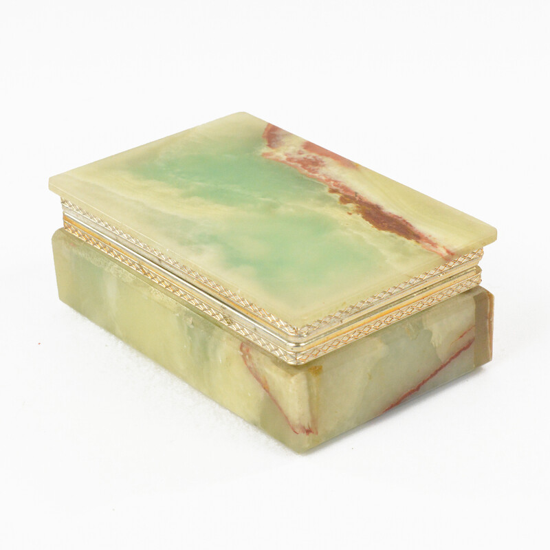 Vintage alabaster jewelery box, Italy 1970s