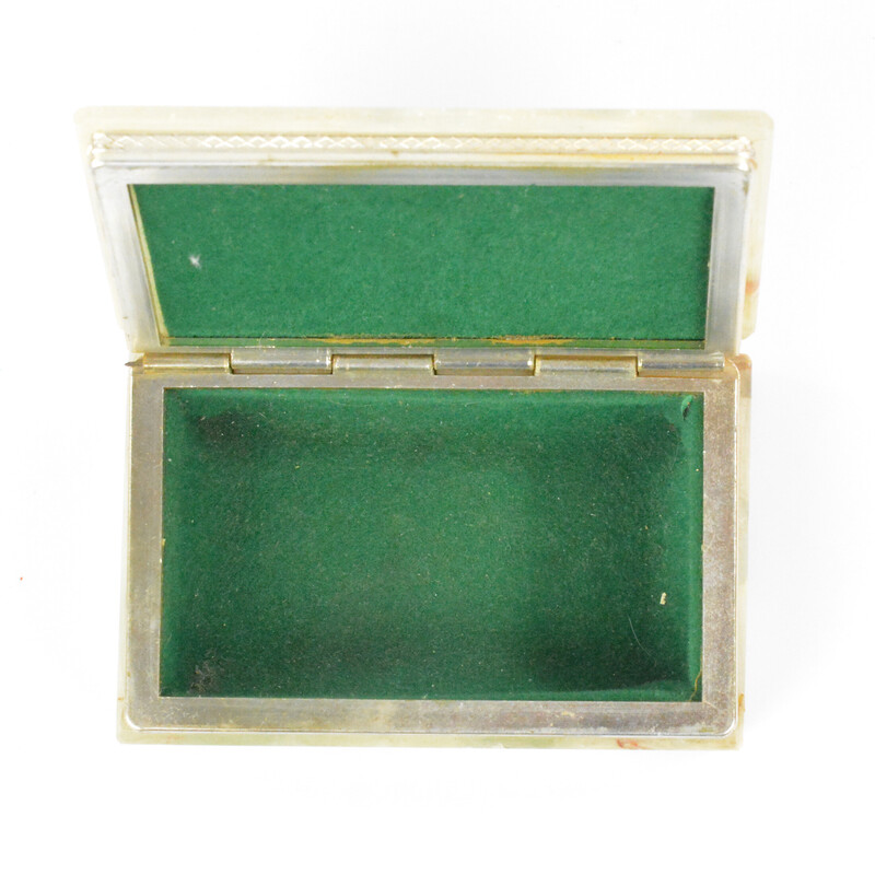 Vintage alabaster jewelery box, Italy 1970s