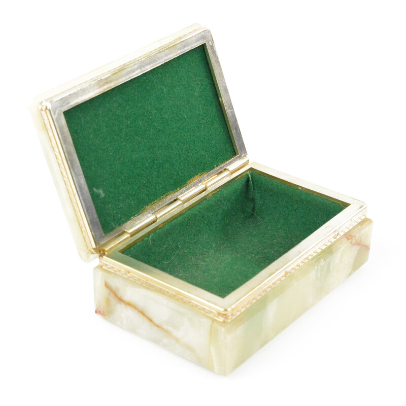 Boîte à bijoux vintage en albâtre, Italie 1970