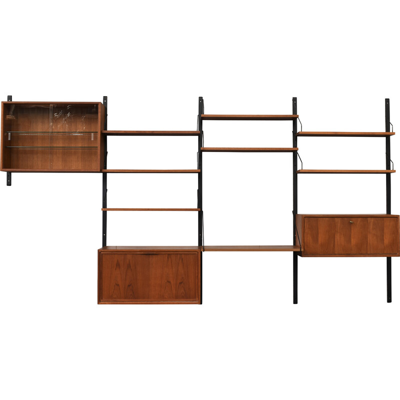 Vintage wall unit in teak by Poul Cadovius for Cado, Denmark 1950