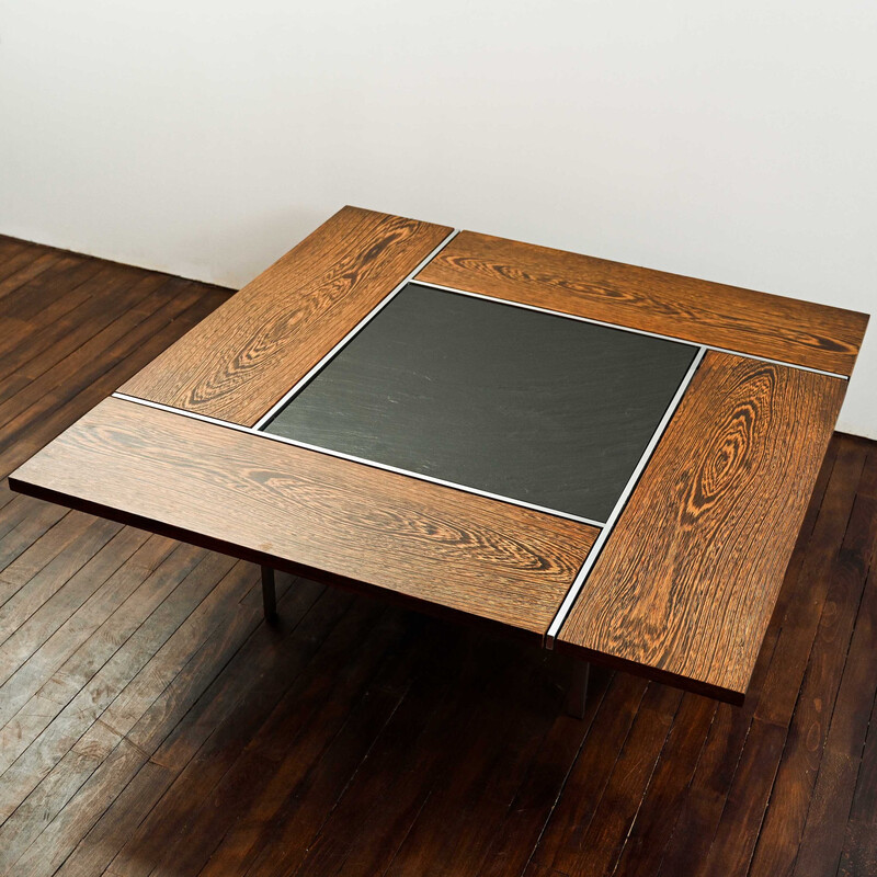 Vintage 750 Bo-ex coffee table in wenge, slate and steel by P. Fabricius & J. Kastholm