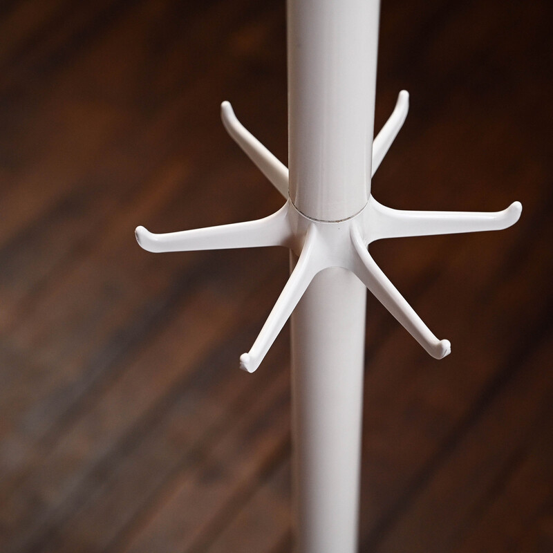 Vintage coat rack in white lacquered metal, France