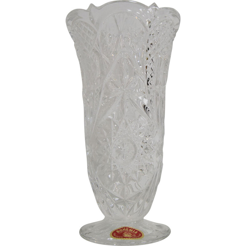 vase vintage en cristal, - 1950