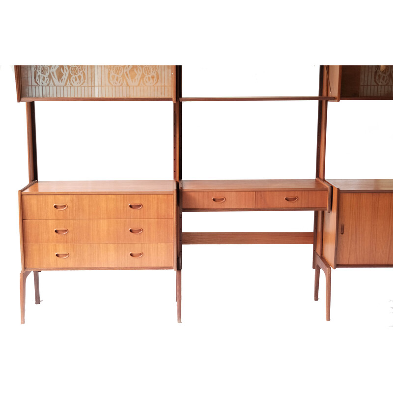 Vintage teak wall unit by Torbjorn Afdal for Bruksbo Tyristrand, Norway 1960s