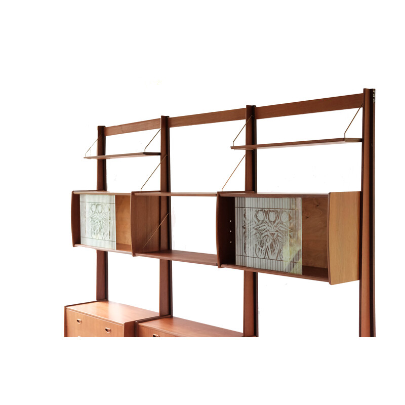 Vintage teak wall unit by Torbjorn Afdal for Bruksbo Tyristrand, Norway 1960s