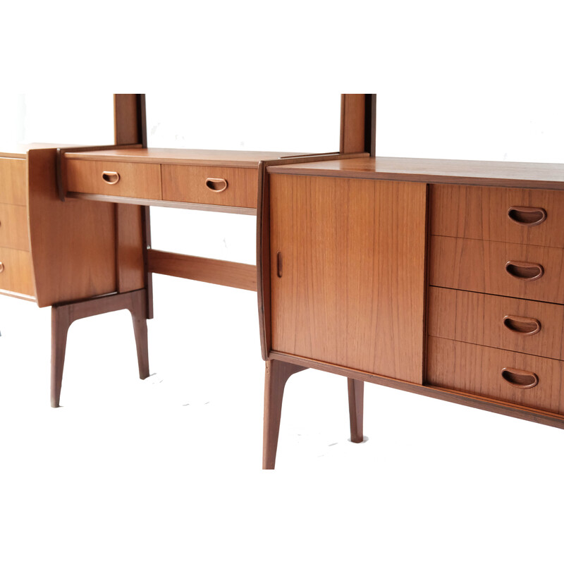 Vintage teak wall unit by Torbjorn Afdal for Bruksbo Tyristrand, Norway 1960s