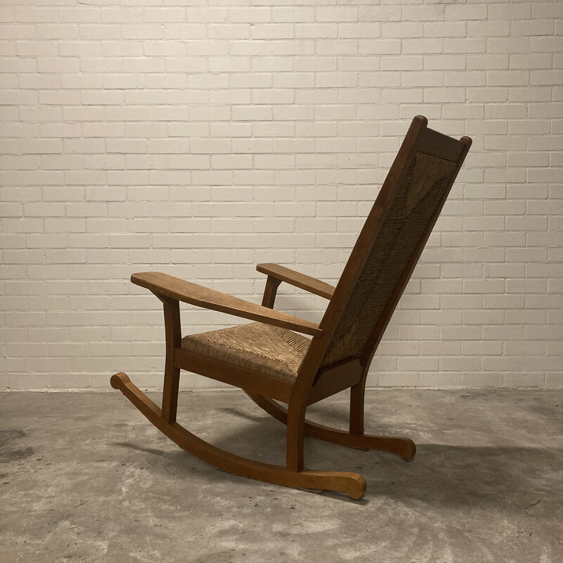 Vintage Worpswede rocking chair by Willi Ohler