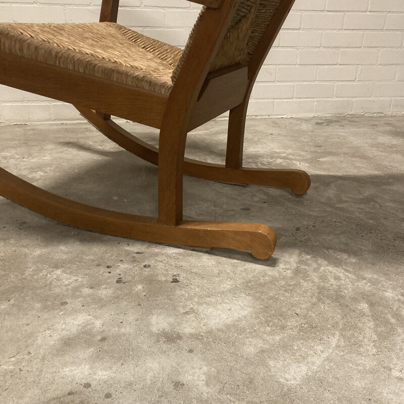 Vintage Worpswede rocking chair by Willi Ohler