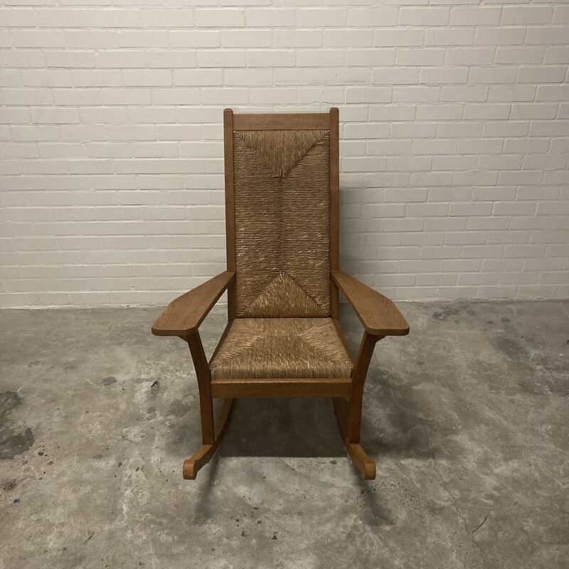 Vintage Worpswede schommelstoel van Willi Ohler