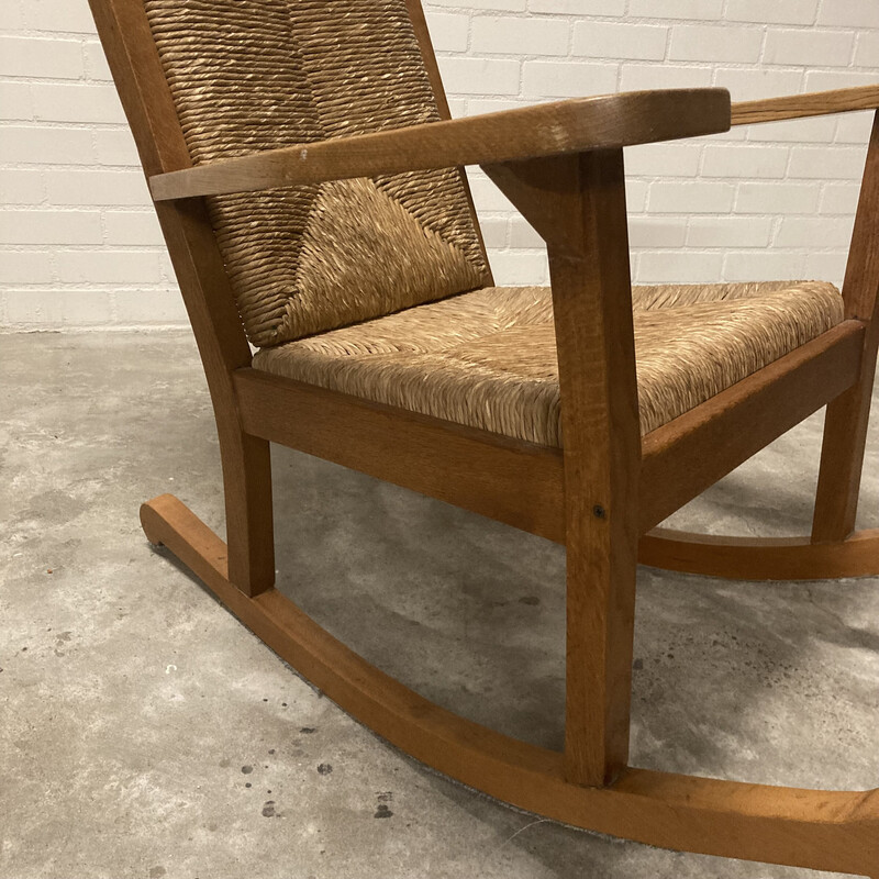 Vintage Worpswede rocking chair by Willi Ohler