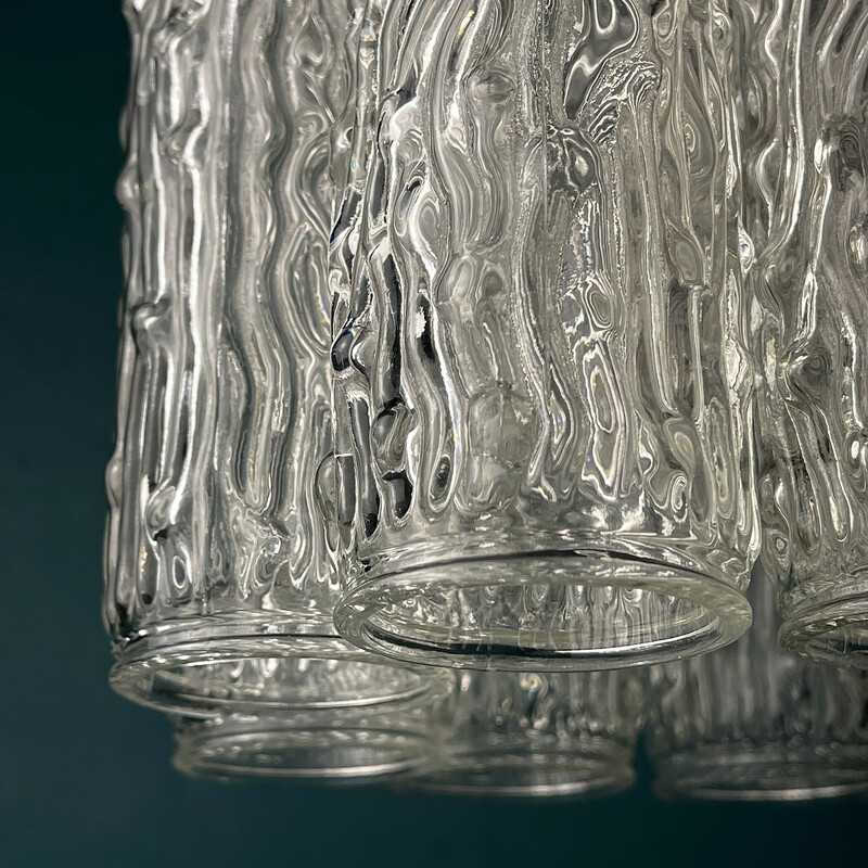 Lampadario vintage in vetro di Murano di Toni Zuccheri per Venini