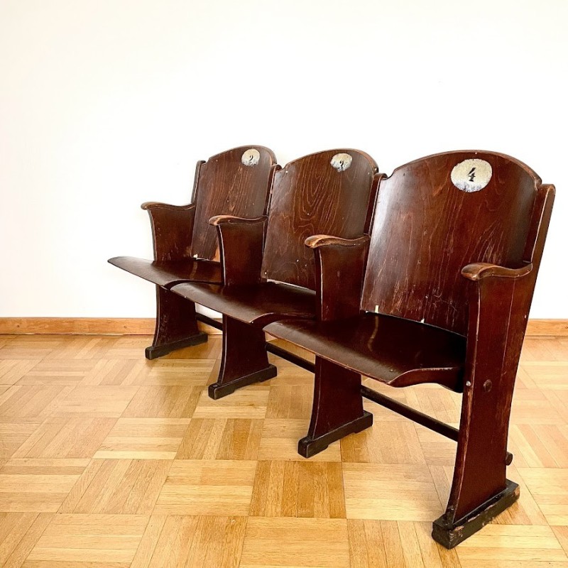 Vintage theater bench for Thonet, Czechoslovakia