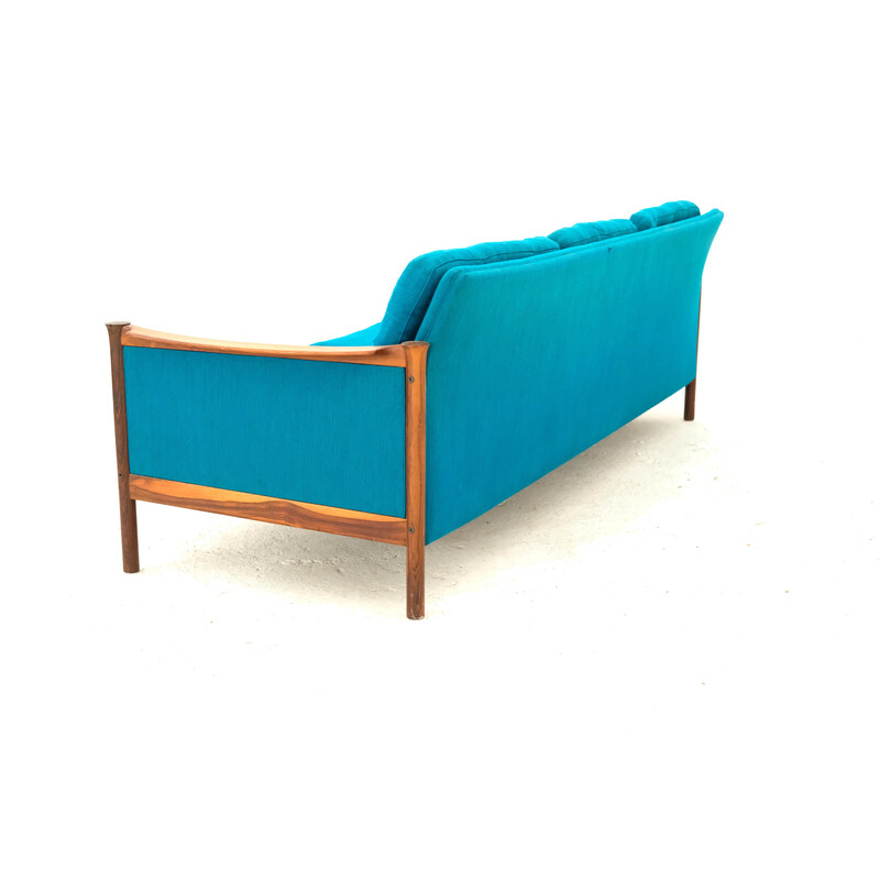 Vintage teak and wool sofa by Torbjørn Afdal for Bruksbo, Norway 1970s