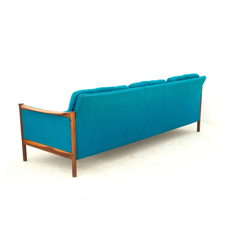 Vintage teak and wool sofa by Torbjørn Afdal for Bruksbo, Norway 1970s