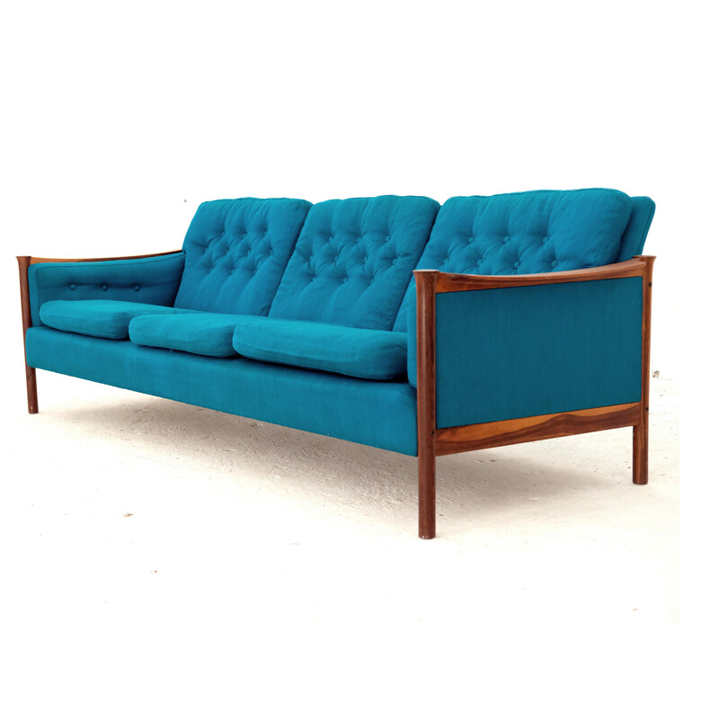 Vintage teak and wool sofa by Torbjørn Afdal for Bruksbo, Norway 1970s