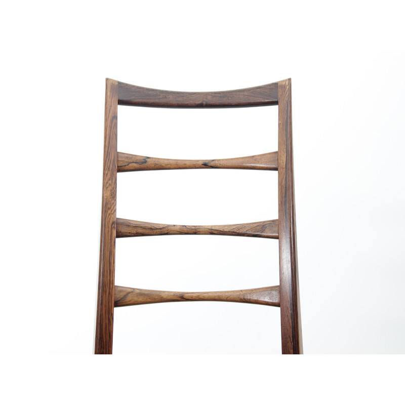 Ensemble de 4 chaises vintage scandinave Lis en cuir par Niels Koefoed