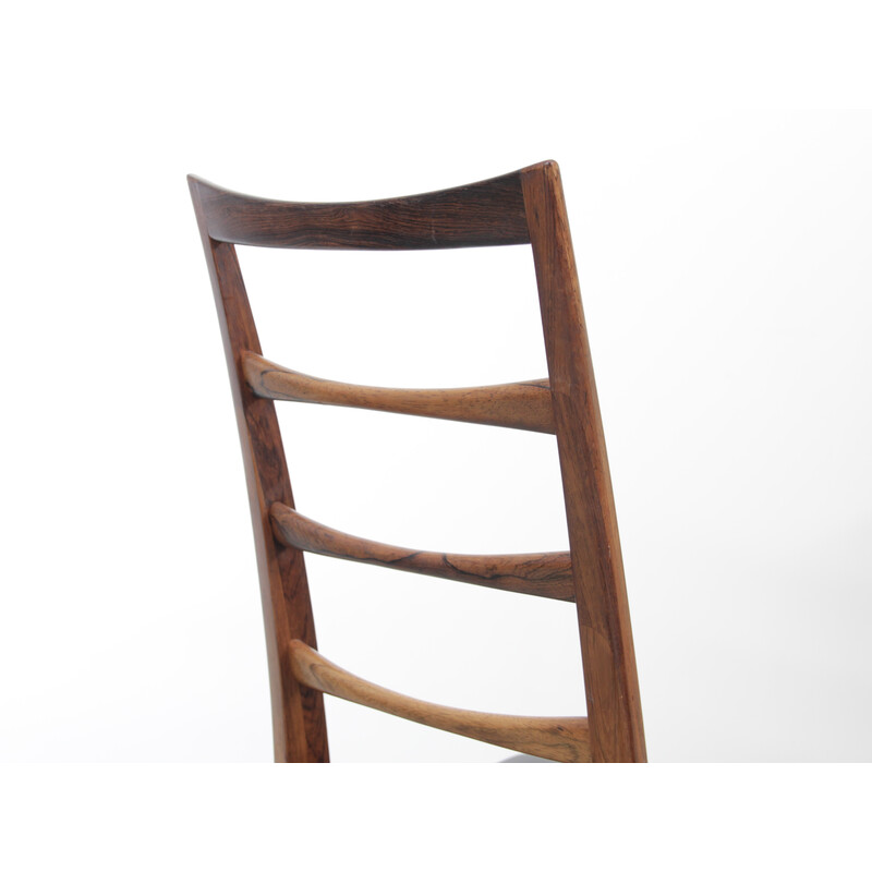 Juego de 4 sillas de cuero escandinavas vintage de Niels Koefoed