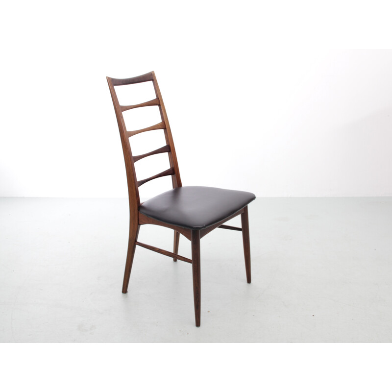 Set of 4 Scandinavian vintage chairs Lis in leather by Niels Koefoed