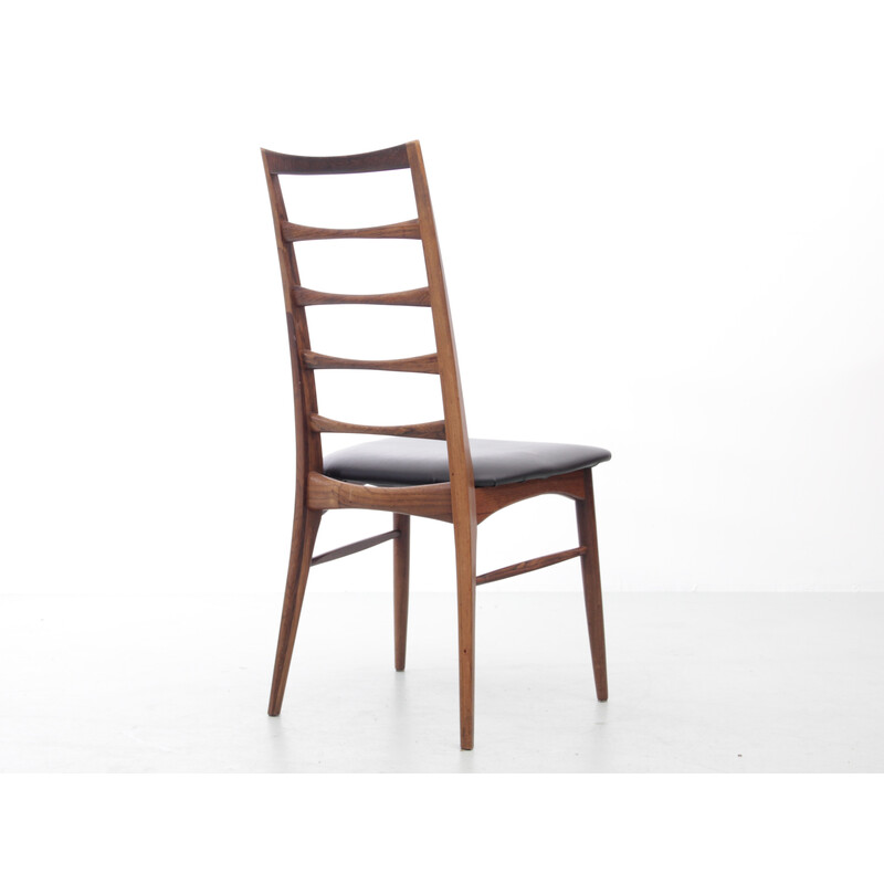 Set of 4 Scandinavian vintage chairs Lis in leather by Niels Koefoed