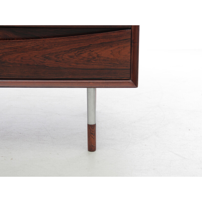 Vintage Scandinavian chest of drawers in Rio rosewood and steel by Arne Vodder