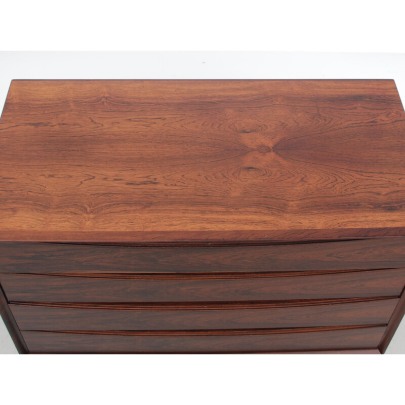 Vintage Scandinavian chest of drawers in Rio rosewood and steel by Arne Vodder