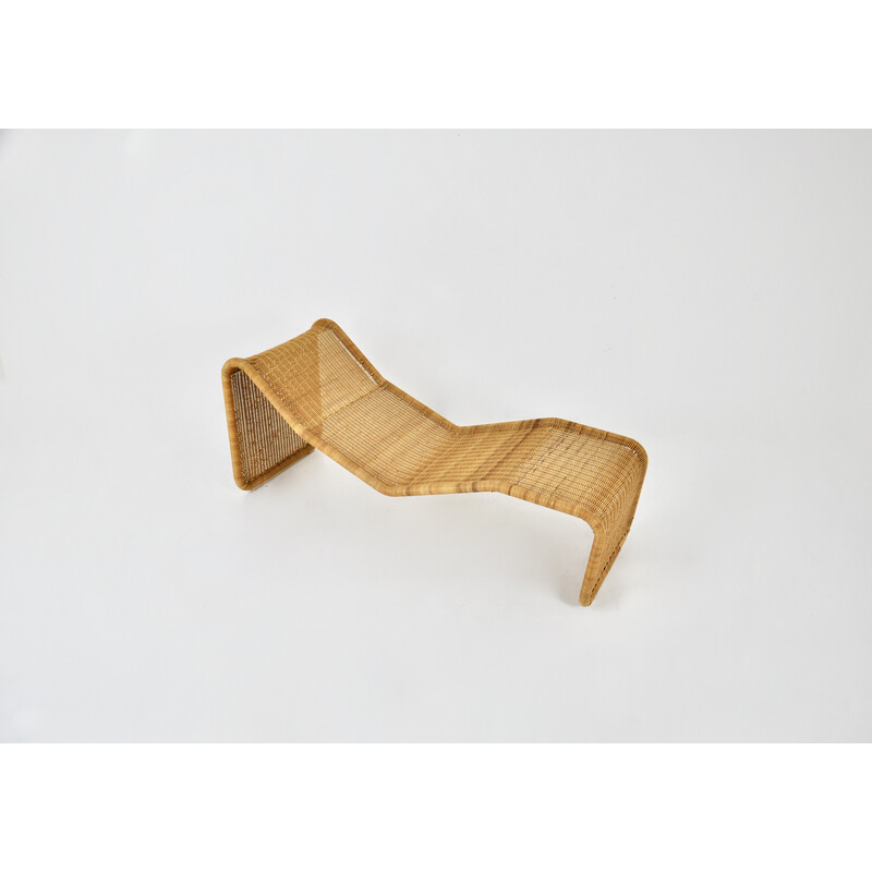 Vintage P3s rattan lounge chair by Tito Agnoli, 1960