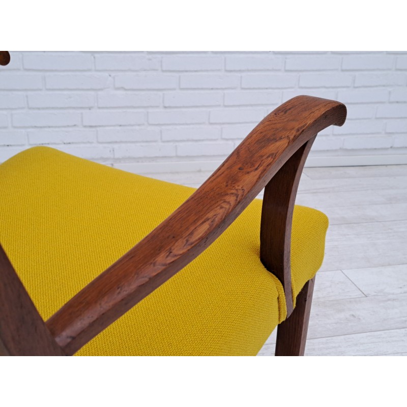 Danish vintage rocking chair in kvadrat furniture wool and oak wood, 1950s