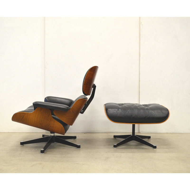 Rosewood Herman Miller Eames Lounge Chair & Ottoman, Eames - 1970s