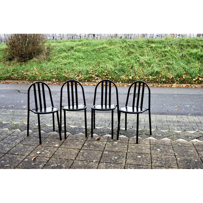 Set of 4 vintage metal and steel chairs by Robert Mallet Stevens, 1930s