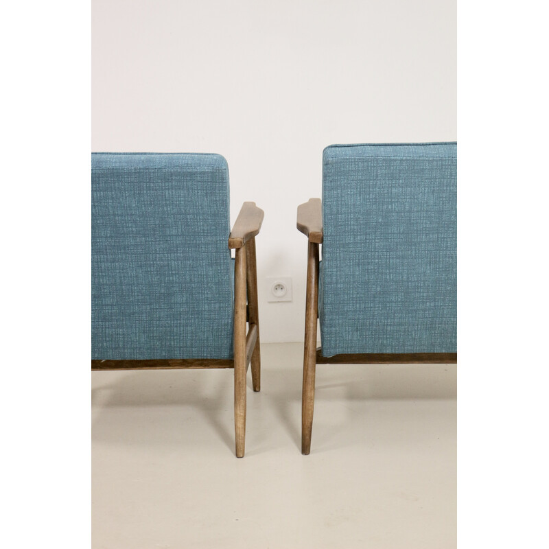 Paar vintage stoffen fauteuils van Henryk Lis voor Bystrzyckie Furniture, 1970