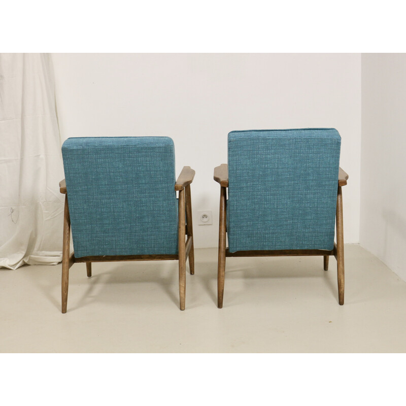 Pair of vintage fabric armchairs by Henryk Lis for Bystrzyckie Furniture, 1970