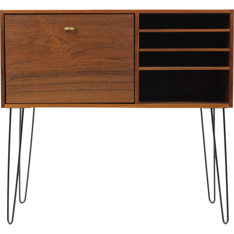 Mid century Danish solid teak chest of drawers with hairpin legs - 1960s