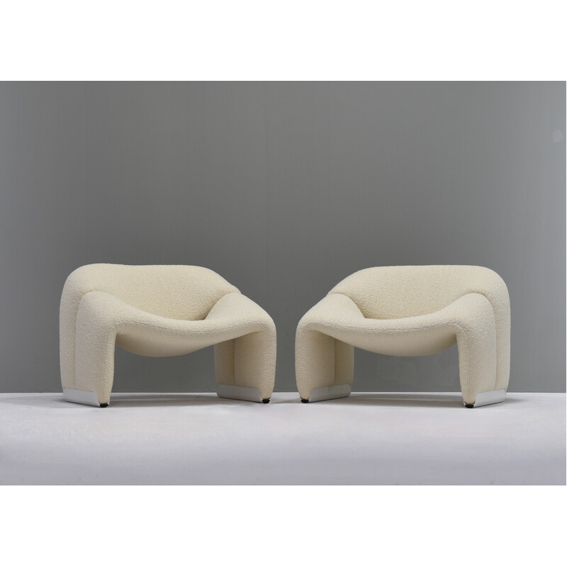 Pair of vintage F598 Groovy armchairs by Pierre Paulin for Artifort, Netherlands 1972