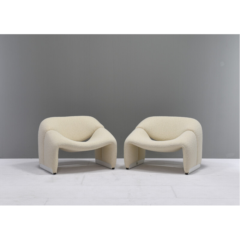 Pareja de sillones vintage F598 Groovy de Pierre Paulin para Artifort, Países Bajos 1972