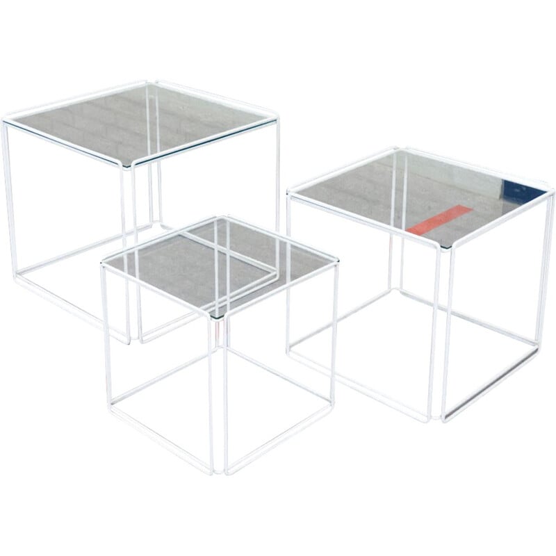 Set of 3 nesting tables "Isocele" by Max Sauze - 1970s