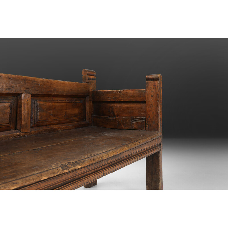 Vintage wooden bench, France 1800s