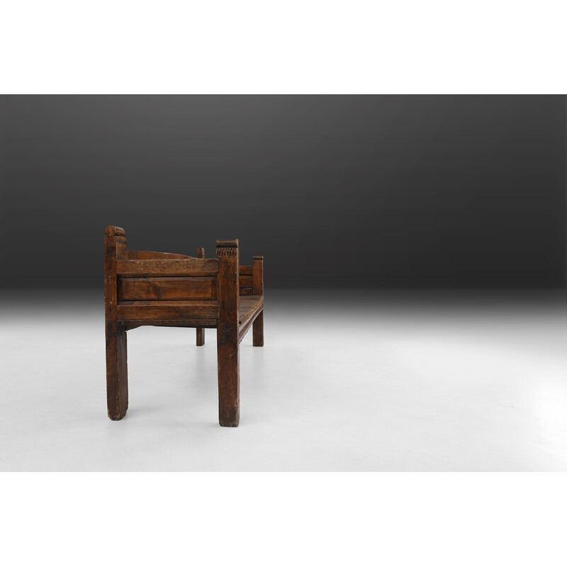 Vintage wooden bench, France 1800s