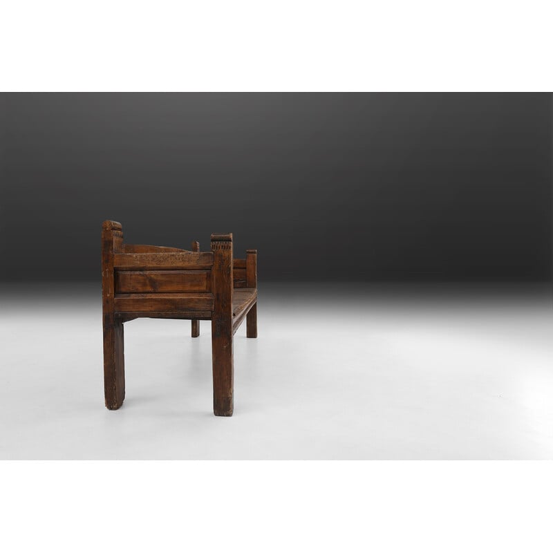 Vintage wooden bench, France 1800s