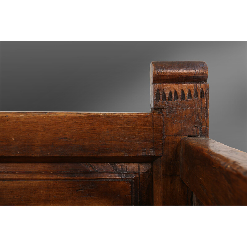 Vintage wooden bench, France 1800s