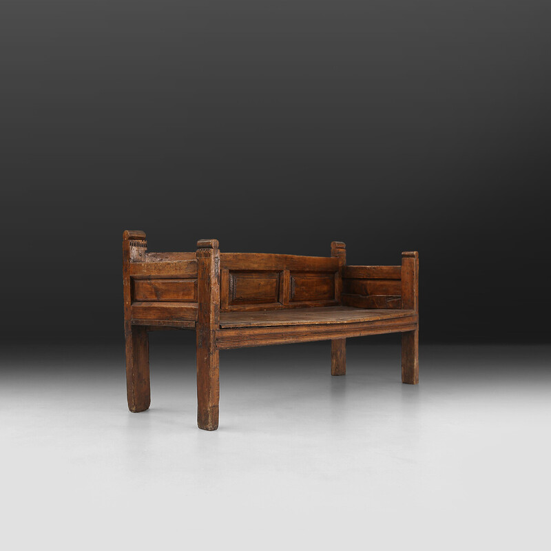 Vintage wooden bench, France 1800s