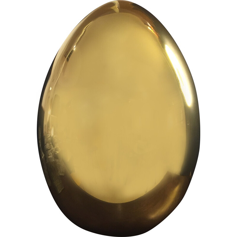 Candeeiro de ovo dourado vintage em vidro, 2000