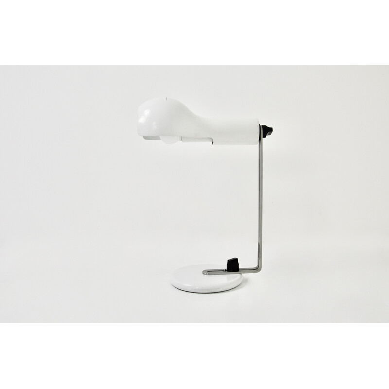 Vintage Flash desk lamp in metal by Joe Colombo for Oluce, 1960s