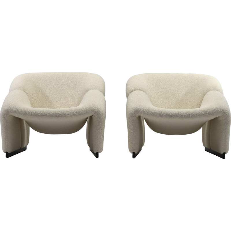 Pair of vintage 1st Edition F580 Groovy armchairs by Pierre Paulin for Artifort, Netherlands 1966