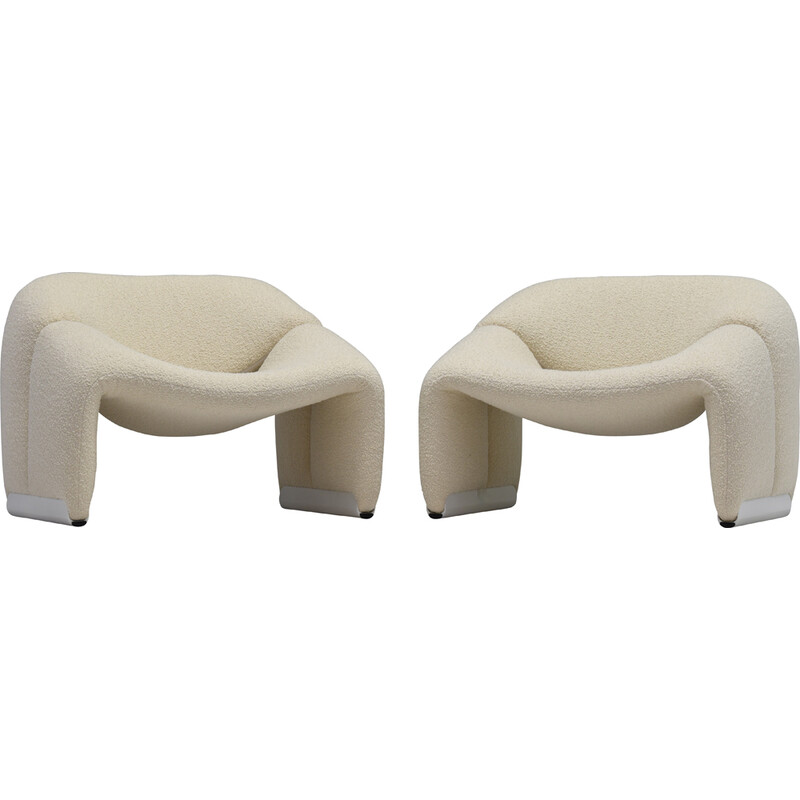 Pair of vintage F598 Groovy armchairs by Pierre Paulin for Artifort, Netherlands 1972
