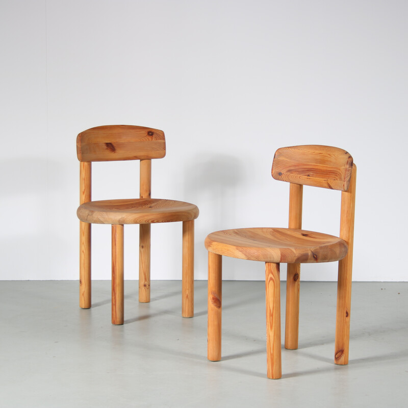 Paar vintage vurenhouten stoelen van Rainer Daumiller voor Hirtshals Houtzagerij, Denemarken 1970