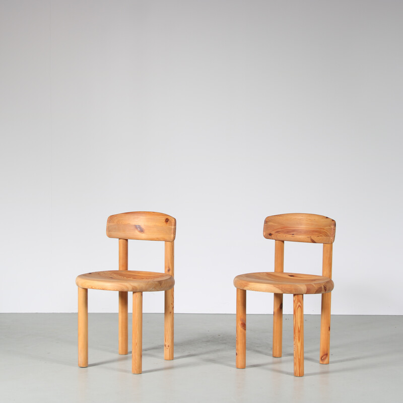 Pair of vintage pinewood chairs by Rainer Daumiller for Hirtshals Sawmill, Denmark 1970s