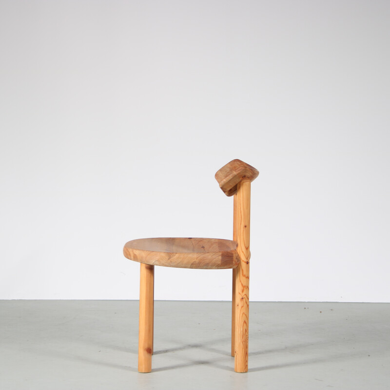Coppia di sedie vintage in legno di pino di Rainer Daumiller per Hirtshals Sawmill, Danimarca anni '70