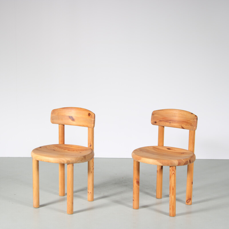 Pair of vintage pinewood chairs by Rainer Daumiller for Hirtshals Sawmill, Denmark 1970s