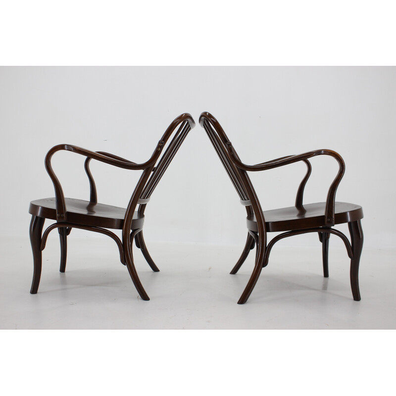 Pair of vintage bentwood armchairs no. 752 by Josef Frank for Thonet, 1930s